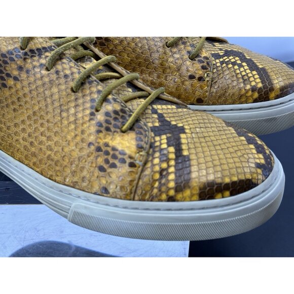 Gucci Phyton Snakeskin Yellow Sneakers For Man Size 10.5-Gucci - Picture 15 of 16